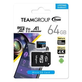 Team十銓 64GB MicroSDXC UHS-I U3 ELITE A1 高速記憶卡(附轉卡)