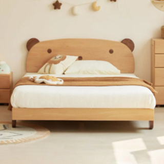 艾勒系列 實木兒童床 小熊款 實木床架 床板 床組 臥室床 臥室家具 造型床 AL-E2018 橙家居家具