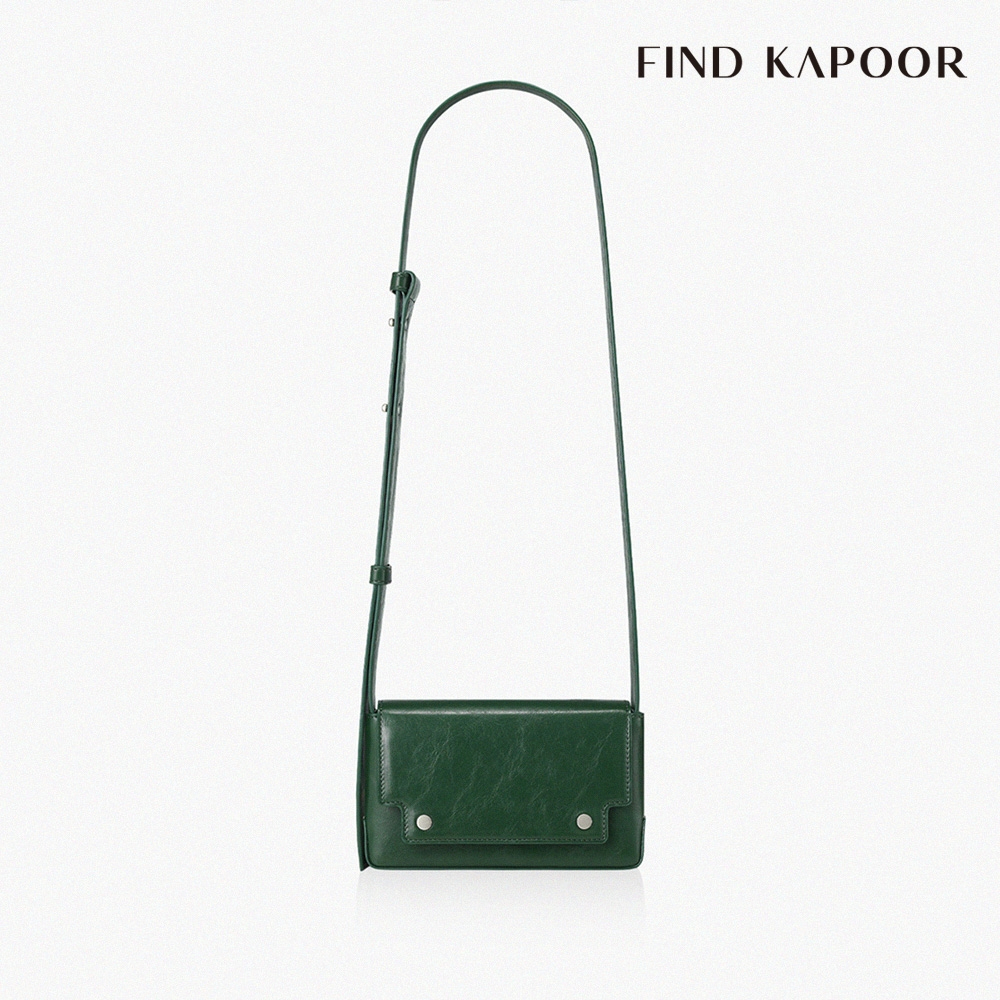 FIND KAPOOR MARC 18 褶紋系列 翻蓋斜背方包- 深綠色