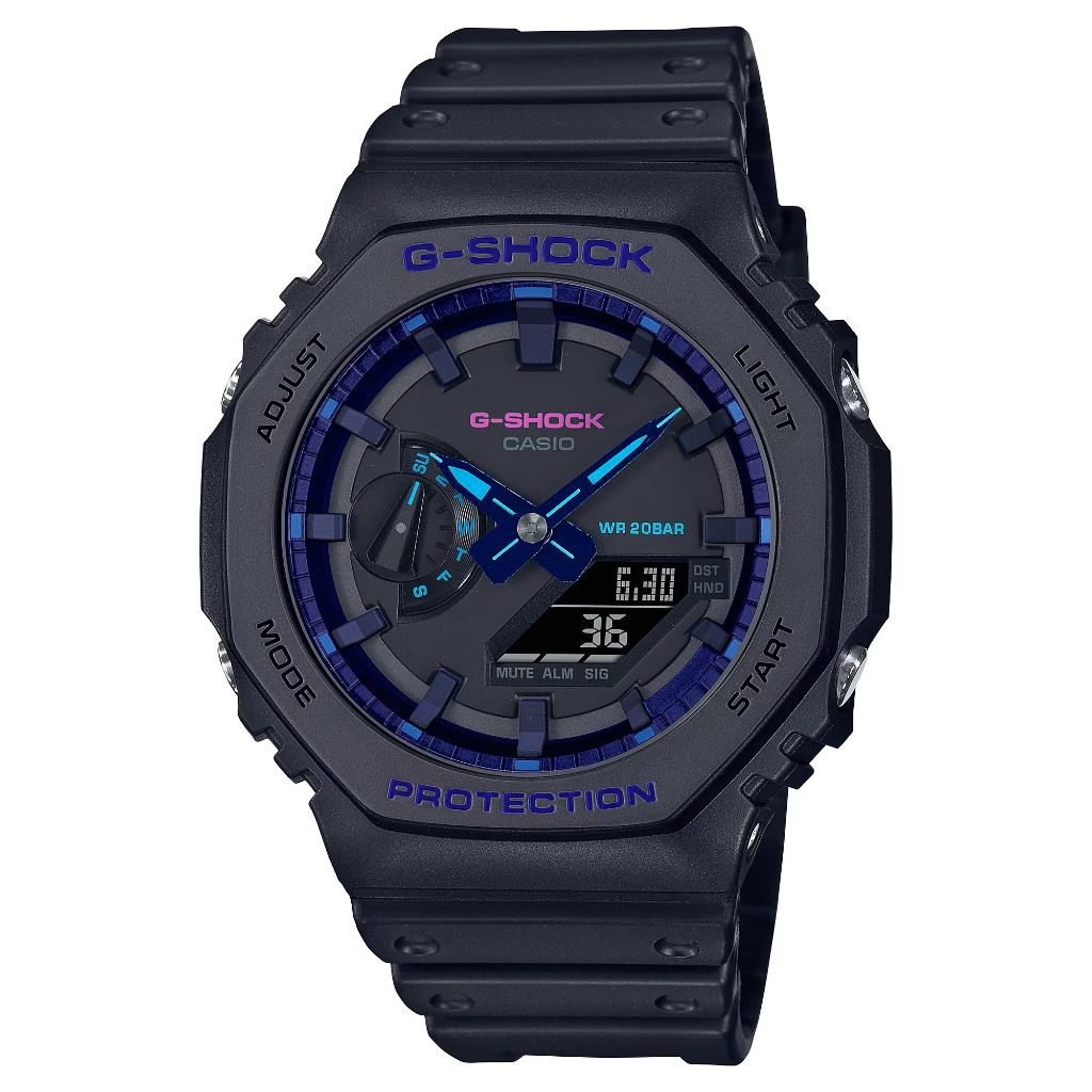 【CASIO卡西歐】G-SHOCK系列 指針/數位雙顯電子錶(GA-2100VB-1A)實體店面出貨