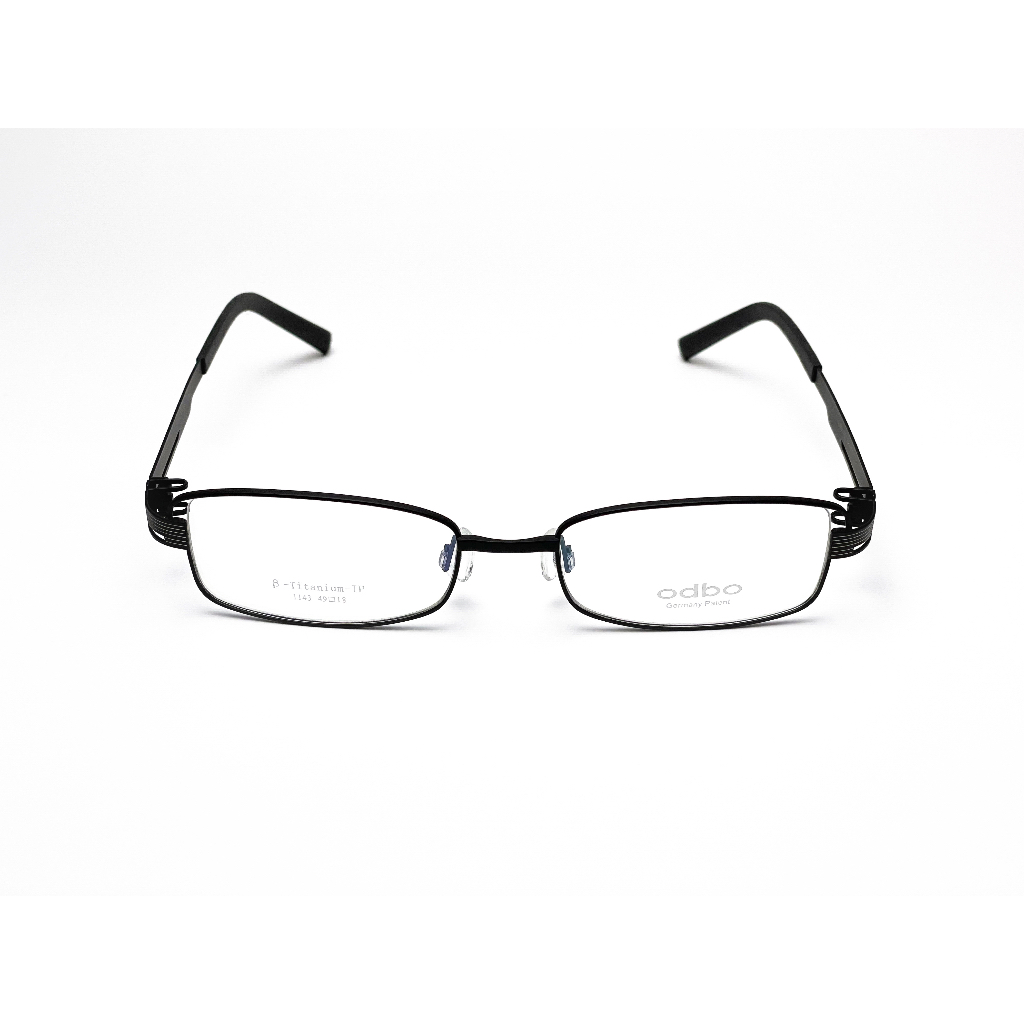 【全新特價】odbo 鈦金屬光學眼鏡鏡框 1143 C1F 消光黑 輕量化無螺絲設計