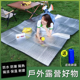 ⚡買10送1⚡臺灣出貨 附收納袋 雙面防潮鋁箔墊 鋁箔墊 防潮墊 地墊 野餐墊 露營野餐墊 防水防潮地墊 帳篷錫箔墊 加