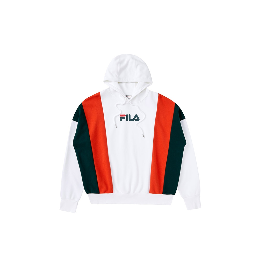 FILA  舞臨盛會 PLAY IT YOUR WAY 長袖連帽T恤 白色 1TEX-1414-WT【KAORACER】