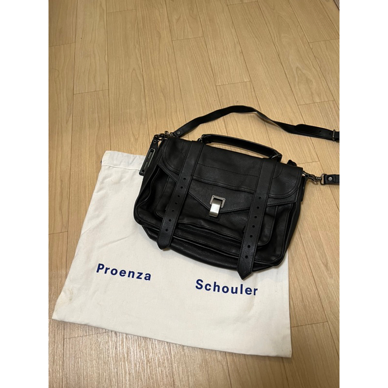 Proenza Schouler ps1 tiny 黑色  霧黑釦 斜背 肩背包