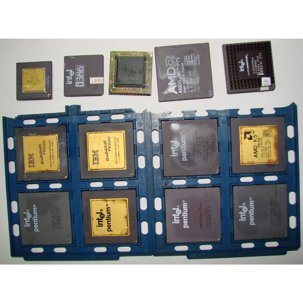 【小楊電腦 】收藏經典中古CPU 386、486、K5、K6、586PENTIUN、IBM6x86、PIII 數顆