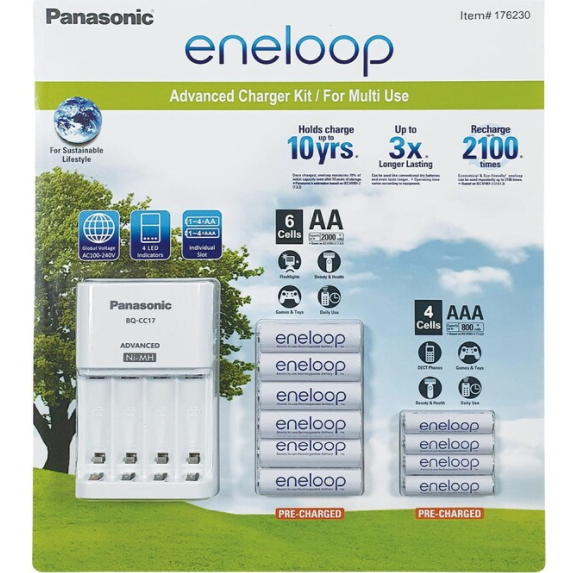 【AFu】日本 Panasonic 國際牌Eneloop 充電電池 超級划算 含❰充電器❱ ❰三號6顆❱ ❰四號4顆❱