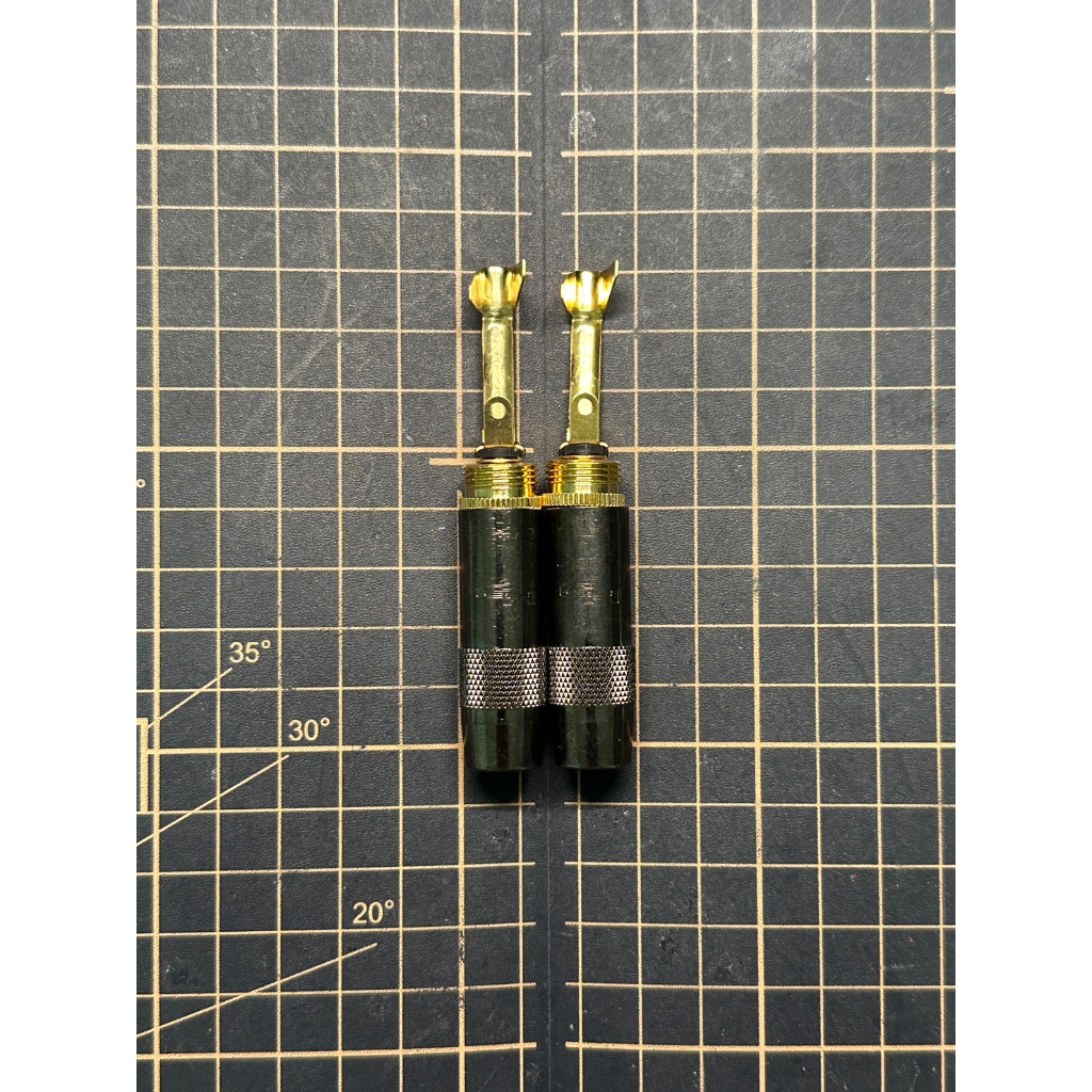 G&amp;H 純銅芯 金頭黑殼 直頭 大身 喇叭線可用 1/4" 6.3mm 單音 插頭 x 2
