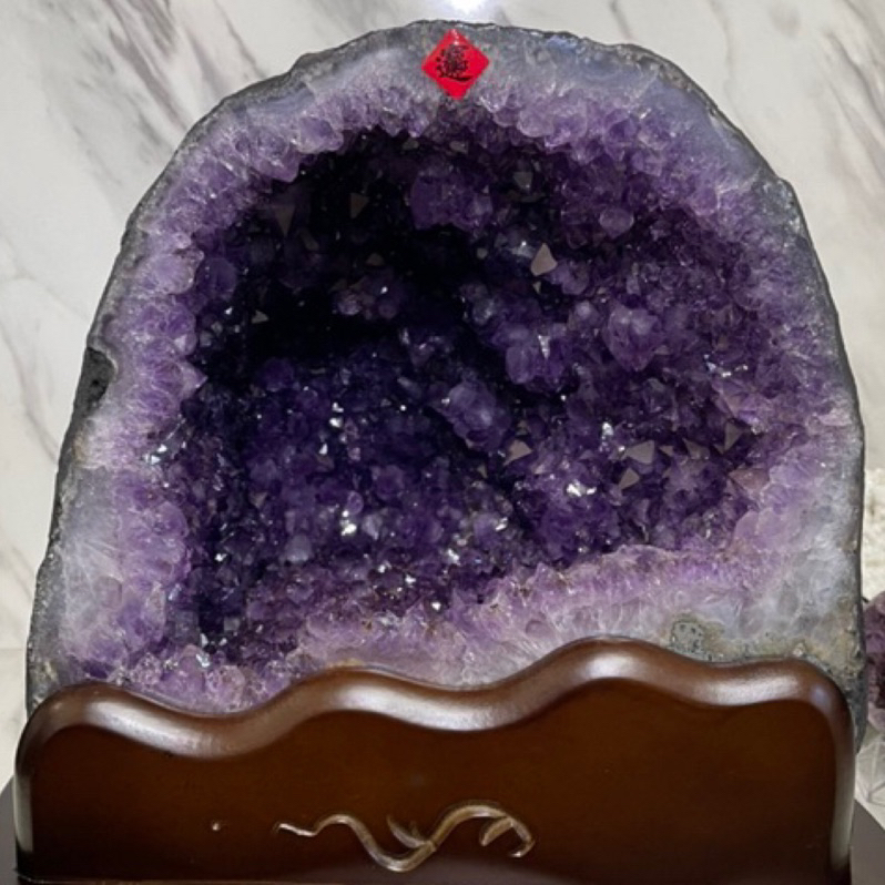 超級大財庫帝王紫、頂級5A+++、帶滿滿鈦晶、開立體水晶花