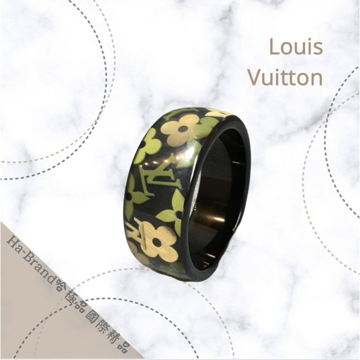 【哈極品】二手美品 《Louis Vuitton LV 字紋綠色 壓克力 中版手環/手鐲》