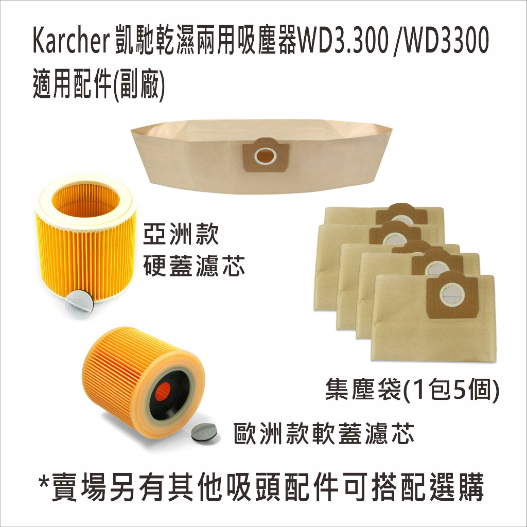 德國KARCHER凱馳乾濕兩用吸塵器濾芯/濾網HEPA WD3.300/WD3300 台灣現貨 副廠 居家達人MF011