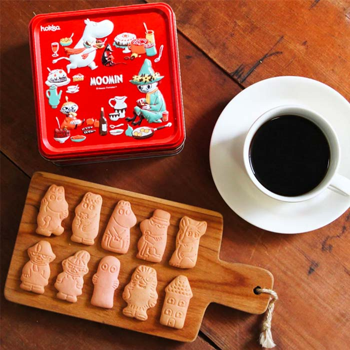 效期已過 收藏用 日本 hokka 北陸製菓 MOOMIN 浮雕立體鐵盒 嚕嚕米 餅乾 鐵盒 鐵盒控 必收藏