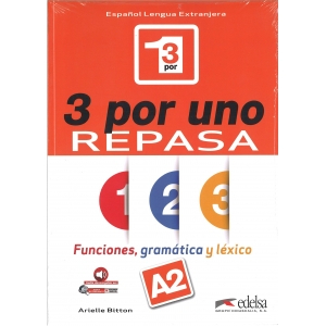 【西班牙語】3 por uno A2, Libro del alumno + audio download 9788490813041