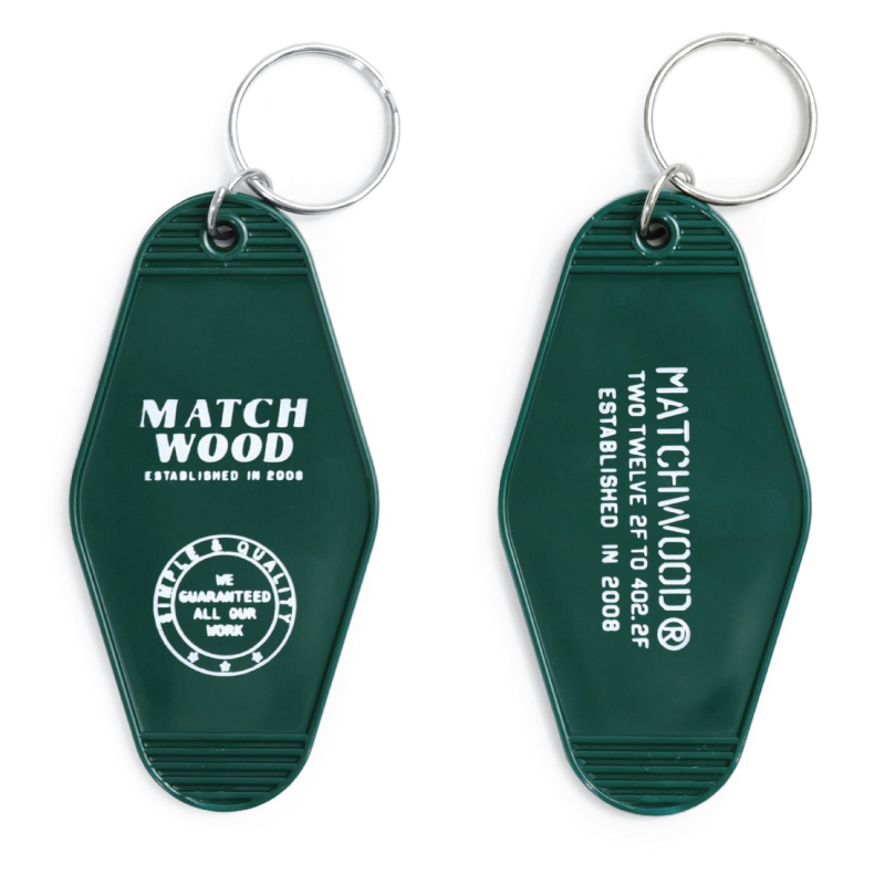 Matchwood Key Tag 美式房牌鑰匙圈 暗綠色白字款 官方賣場