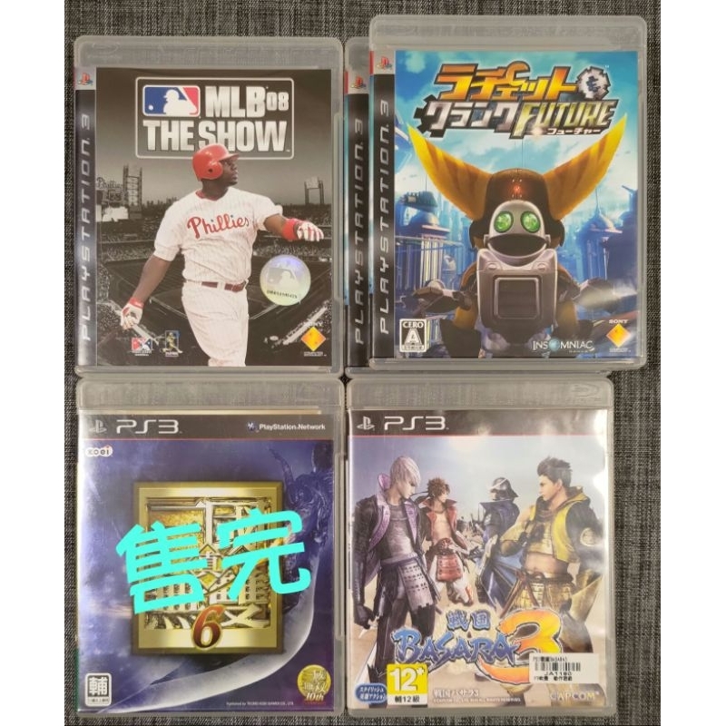 PS3二手遊戲片 戰國BASARA3、MLB08 THE SHOW、拉傑特與克拉克未來毀滅工具