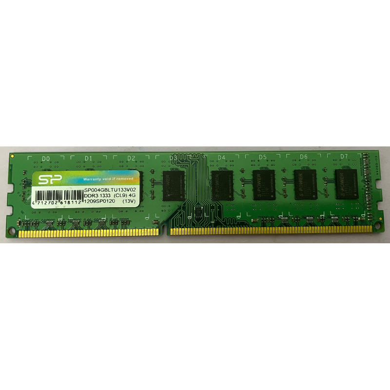 SP 4GB DDR3-1333 CL9 雙面顆粒