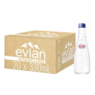 Evian 氣泡天然礦泉水 玻璃瓶裝 330毫升 X 20入 750毫升 X12入