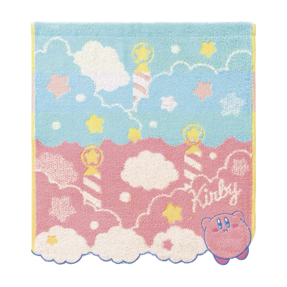 Marushin 丸真 星之卡比 造型刺繡純棉方巾 卡比 天空 RS70534
