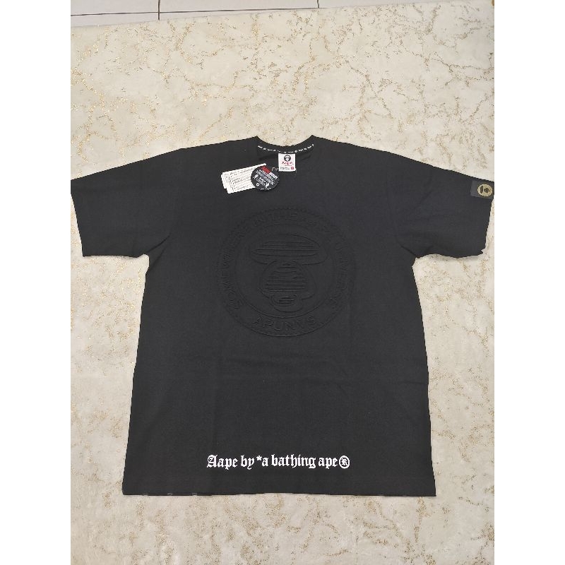 AAPE BY A BATHING APE TEE 鋼印猿人頭 L號 全新