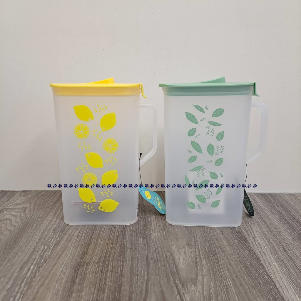 歐拉拉-日本Pearl 冷水壺 按壓式 2L檸檬/綠葉
