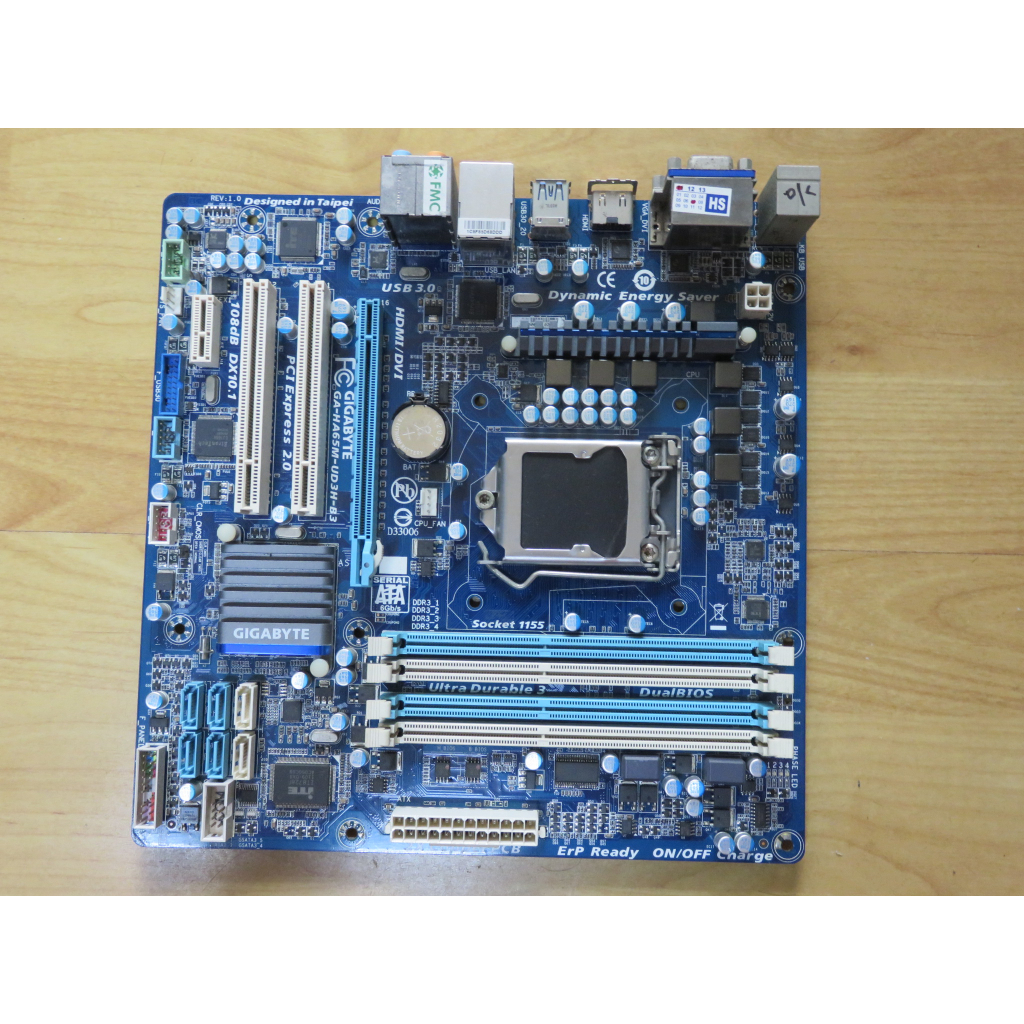 A.1155主機板-技嘉GA-HA65M-UD3H-B3 USB3.0 DDR3雙通道 i7 i5 i3 直購價1580