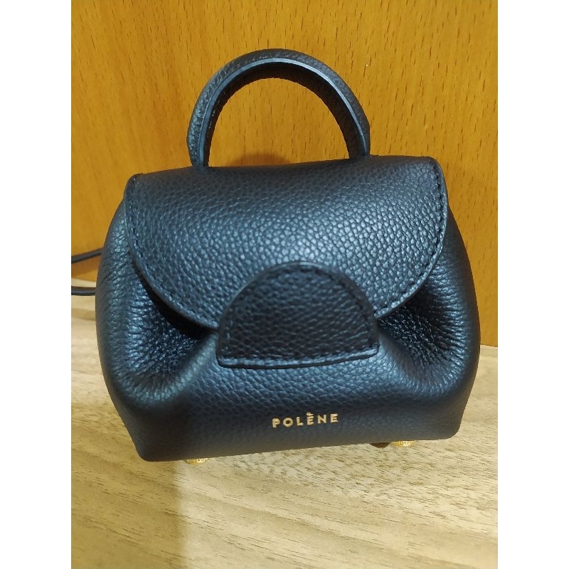 polene-micro bags-edition-black textured leather-迷你包-黑