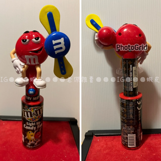 [老傑雜賣]二手玩具 紅 M&M 手持 電風扇/MM/巧克力/公仔/企業周邊/M&M's