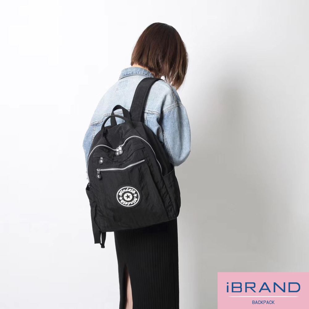 iBrand 輕盈防潑水尼龍大容量後背包(任選)