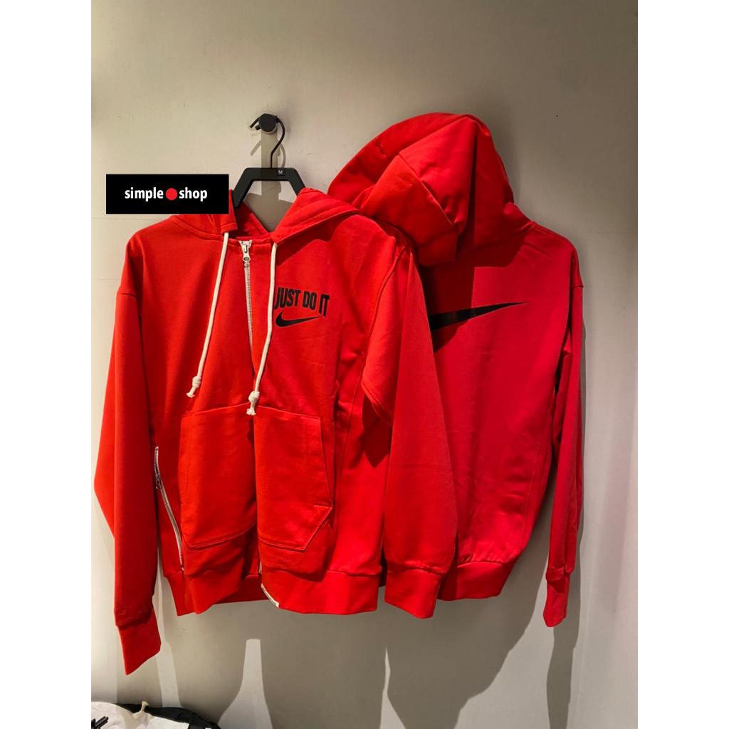 【Simple Shop】NIKE DRI-FIT 排汗 運動外套 籃球外套 連帽外套 紅色 DV9449-657