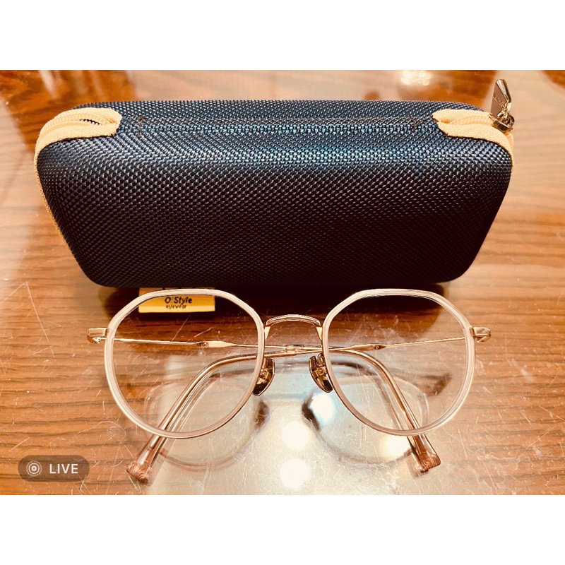 【二手】O!style 鈦金屬復古玫瑰金鏡框/韓國製/2022年眼鏡行購入