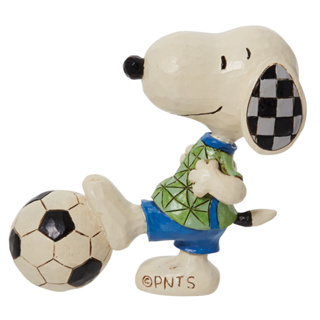 Enesco精品雕塑 Snoopy 史努比踢足球迷你居家擺飾 EN34028