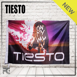 FG派對人►百大應援旗幟掛旗- Tiësto on my way款 電音派對周邊 旗子 音樂祭穿搭 ultra 奶油田