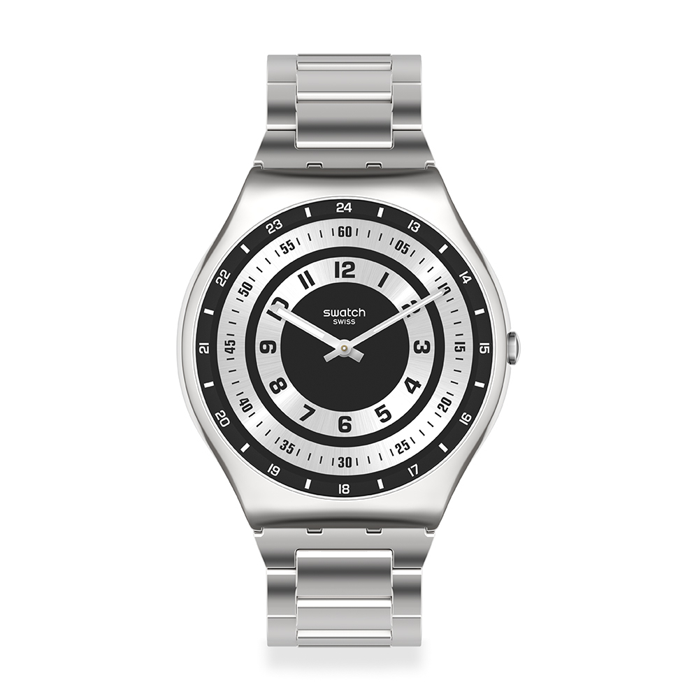 【SWATCH】Skin Irony 超薄金屬 手錶 RINGS (42mm) 瑞士錶 SS07S121G