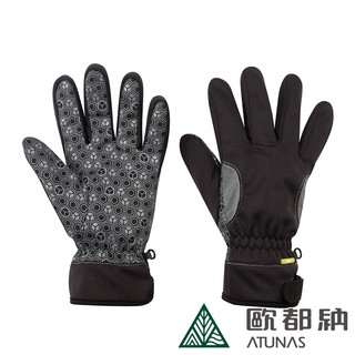 ATUNAS 歐都納】女款防風刷毛保暖手套(A-A1830W黑/止滑/彈性/登山