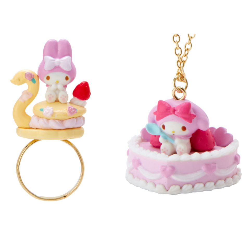 [坑物buybuy] Sanrio 三麗鷗 Sanrio大集合 甜蜜小鎮 樹脂造型 美樂蒂款 Melody 戒指&amp;項鍊