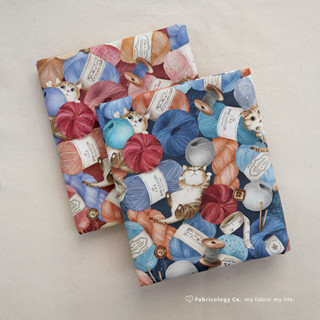 【布學無數Fabricology】布料/手作/數位印花/防潑水/2023春季布料/ʕ•ᴥ•ʔ動物好朋友/毛線躲貓貓