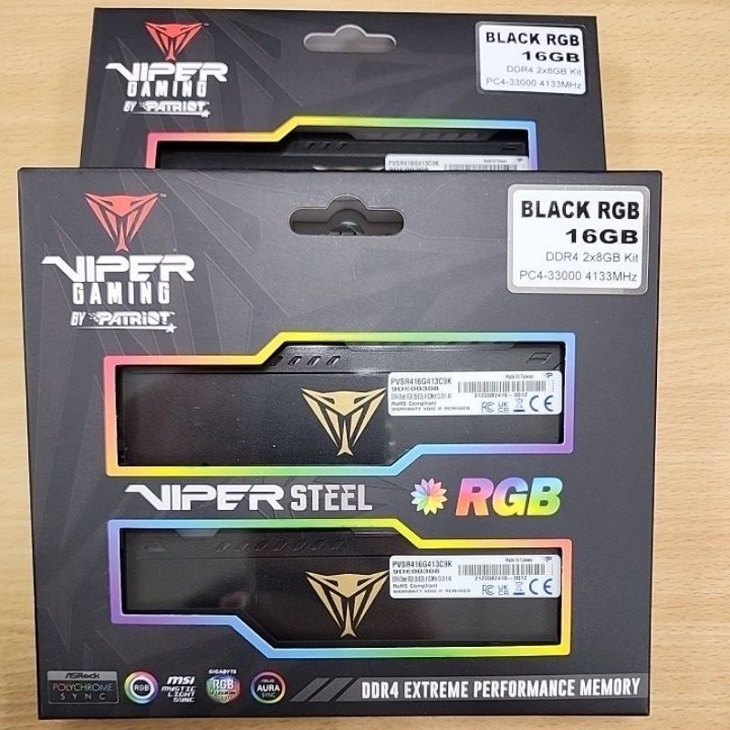 全新 Viper DDR4 Steel RGB (2×8G) 4133MHz CL19二盒