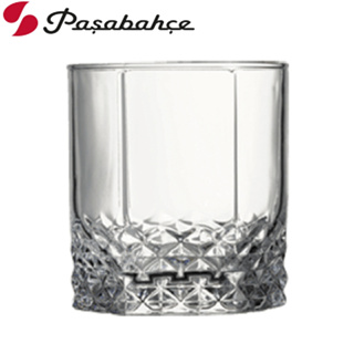 土耳其Pasabahce玻璃底六角鑽紋邊威士忌杯315cc