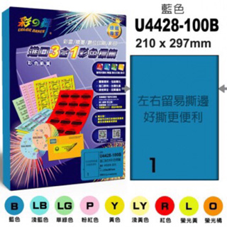彩之舞 進口三合ㄧ彩色標籤U4428-100