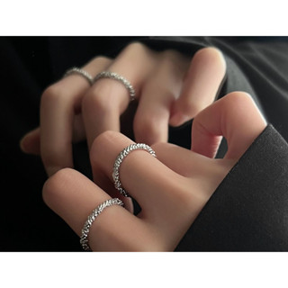 法桸飾品 X F a c : / e Accessory 冷淡風熔岩不規則設計開口可調節戒指閨蜜情侶對戒尾戒層次疊戴