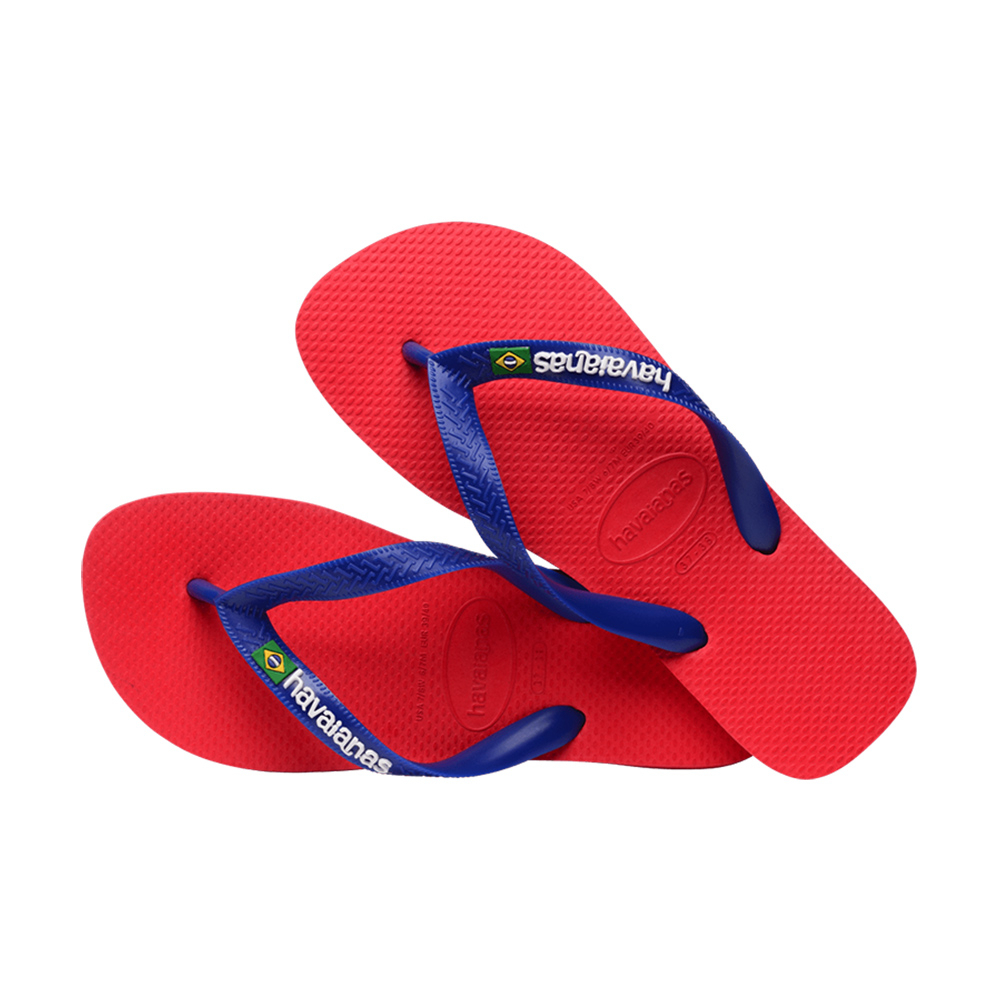 HAVAIANAS 哈瓦仕 拖鞋 夾腳拖 人字拖 國旗 Brasil Logo 紅 運動達人