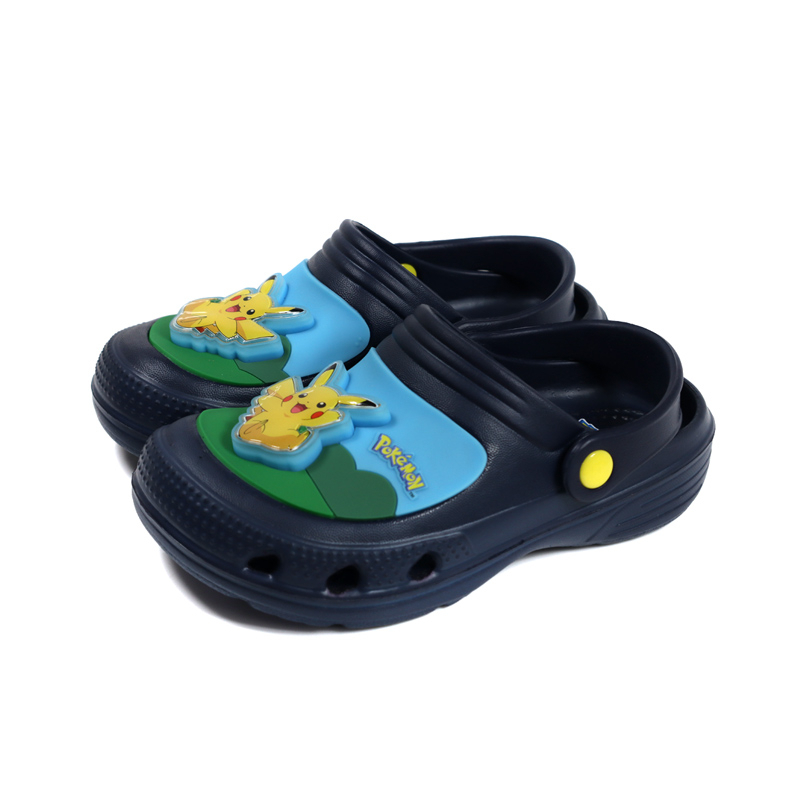 精靈寶可夢 Pokemon 花園鞋 涼鞋 電燈鞋 童鞋 深藍色 中童 PA1782 no950