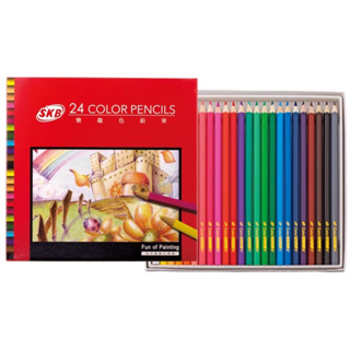 🌟自強文具🌟SKB色鉛筆 12色/24色 紙盒 樂趣色鉛筆NP-130 SKB 色鉛筆 繪畫