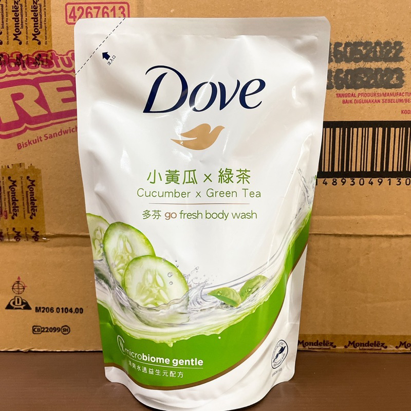 多芬沐浴乳-清爽水嫩 （小黃瓜X綠茶）650g 補充包