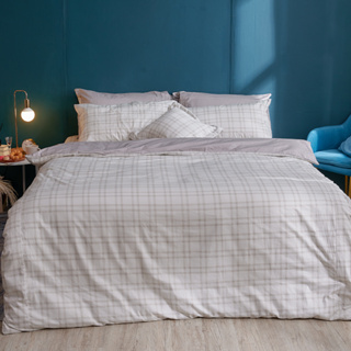 戀家小舖 台灣製床包 單人床包 床單 格蘭灰 100%精梳棉 床包枕套組 40支精梳棉