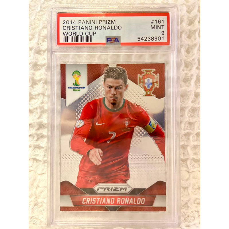 2014 Panini Prizm Cristiano Ronaldo PSA9 C羅 葡萄牙 第一張足球世界盃金屬球卡