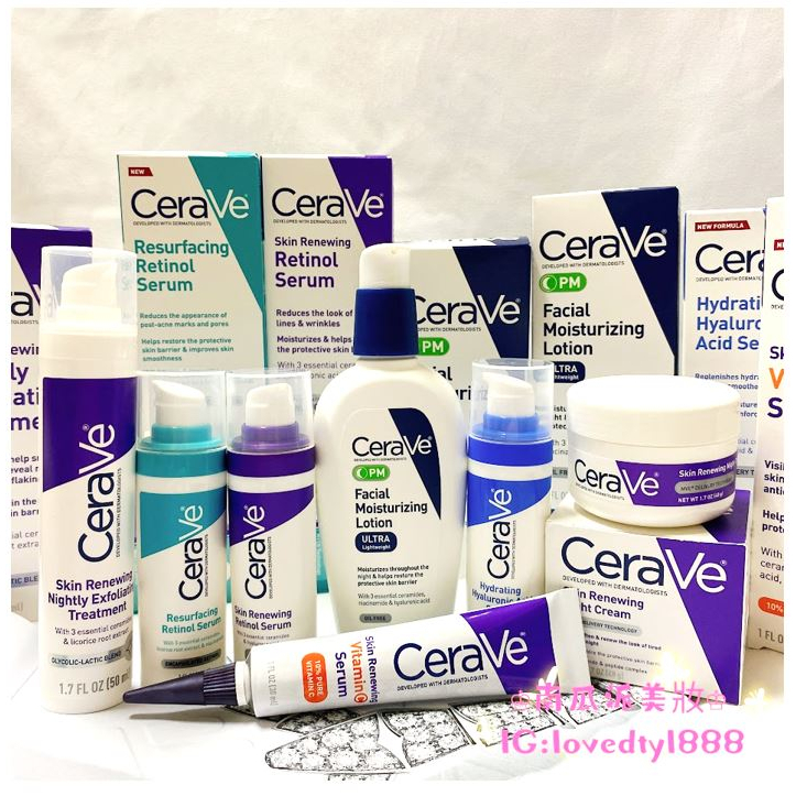 ♔💯正品♔ CeraVe 適樂膚 PM保濕乳液 AHA 溫和去角質 煥膚晚霜 維他命C 視黃醇 A醇精華液 玻尿酸精華液