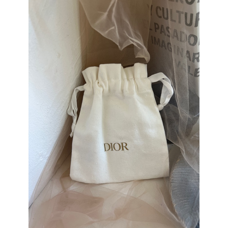 Dior迪奧 白色小束口袋
