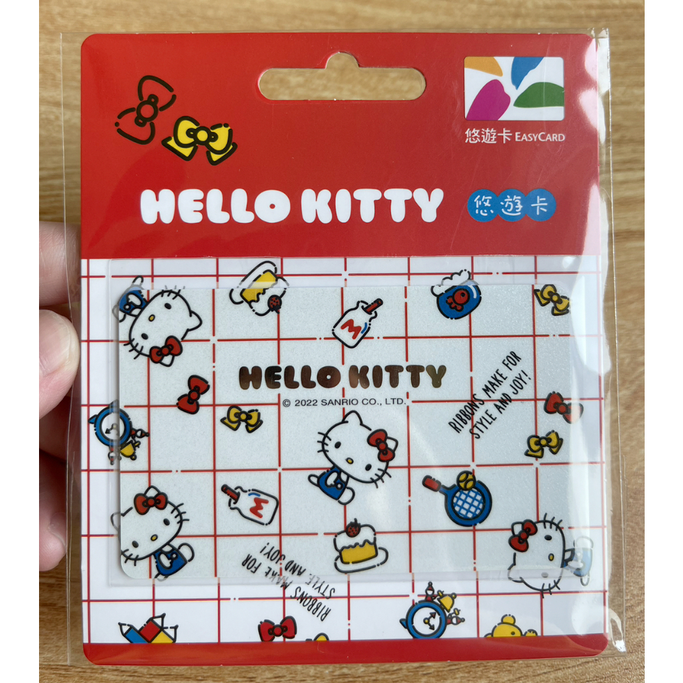 HELLO KITTY 悠遊卡-生活 交通卡 三麗鷗 凱蒂貓 格紋 少女 網球 蛋糕 牛奶 儲值卡 燙金 珠光細閃粉