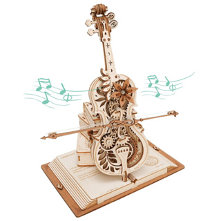 Robotime 若態 若客 秘境大提琴 ROKR 3D拼圖 大提琴 模型套件 木製八音盒 桌面擺件 生日禮物 新年禮物