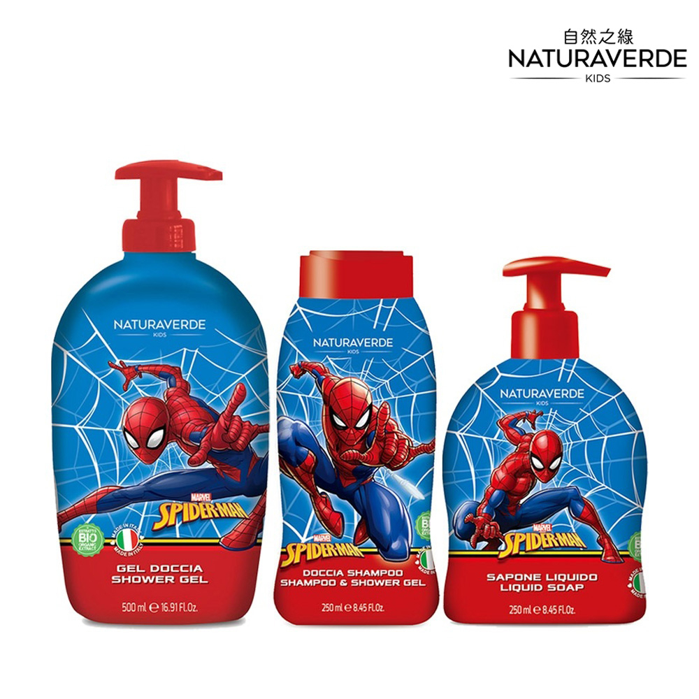 自然之綠 蜘蛛人燕麥保濕洗髮沐浴三件組 (雙效+液態皂+沐浴露)